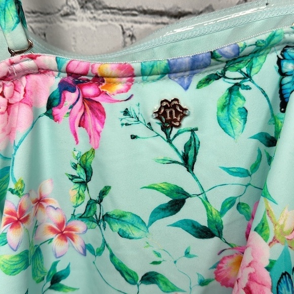 Nanette Lepore One-piece Off Shoulder Swimsuit Butterfly Garden Ruffle 10 NEW - Picture 16 of 16